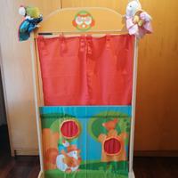 teatrino in legno Sevi con marionette 