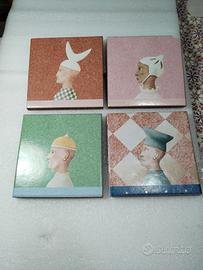 Set 4 Mattonelle Artistiche COTTO FIORENTINO 