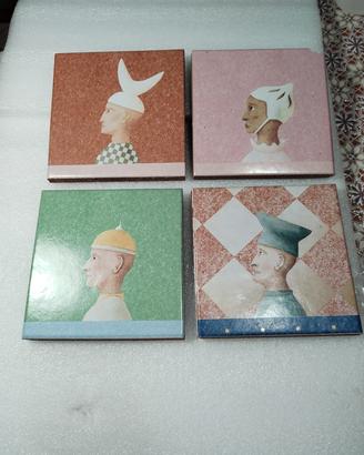 Set 4 Mattonelle Artistiche COTTO FIORENTINO 