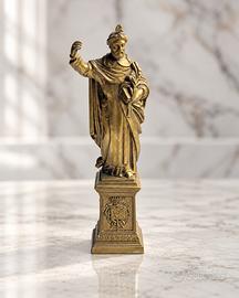 Statuetta religiosa vintage color bronzo dorato
