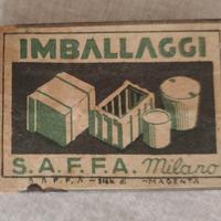 scatoletta fiammiferi Saffa