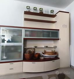 Elegante Credenza modulare  in legno e vetro