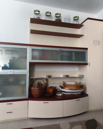 Elegante Credenza modulare  in legno e vetro