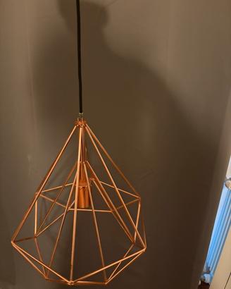 Lampadario a sospensione geometrico rame
