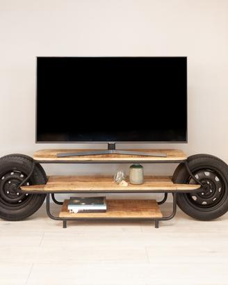 Consolle porta tv con 2 ruote auto