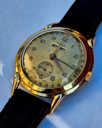 Tell Vintage Triple Calendar Oversize 37mm Swiss M