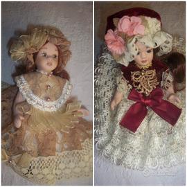 13 Bamboline in ceramica abiti riprodott dell'800 