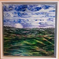 Quadro paesaggio su tela 40 x 40 con cornice