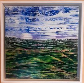 Quadro paesaggio su tela 40 x 40 con cornice