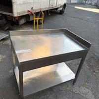 Tavolo acciaio inox con sponda