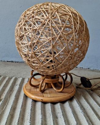 Lampada rattan e corda Mid Century