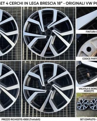 4 Cerchi Originali VW Polo GTI 18” Brescia 5x100