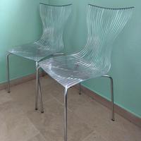 coppia sedie design modernariato plastica traspare