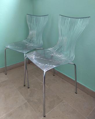 coppia sedie design modernariato plastica traspare