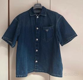 Prada Camicia Denim Uomo Manica Corta - TG L