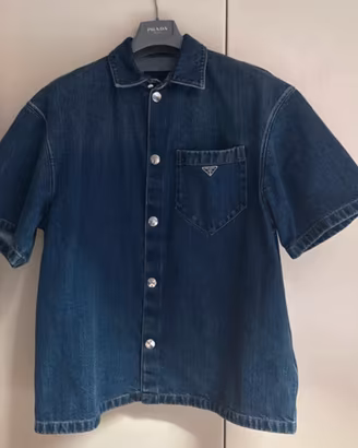 Prada Camicia Denim Uomo Manica Corta - TG L