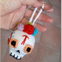 Sugar Skull Portachiavi.Artigianale Nuovo 