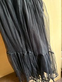 Gonna in tulle a tre strati con fodera