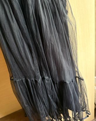 Gonna in tulle a tre strati con fodera