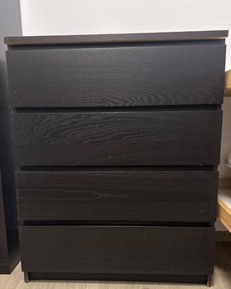 Cassettiera IKEA - MALM marrone/nero