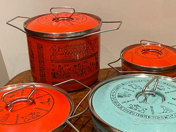 Set di 4 pentole Siltal serie Egizia anni ‘70