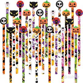 24 Pezzi Matite di Legno Halloween,Matite Colorate
