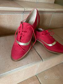 Scarpe donna rosso NUOVE pelle scamosciata