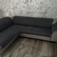 Copridivano angolare grigio scuro