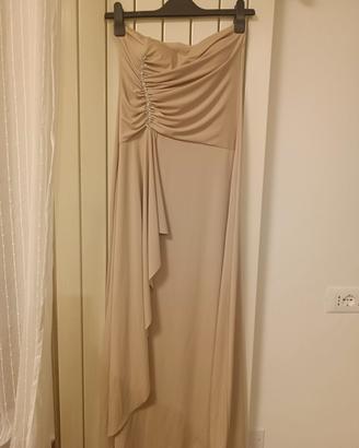 Vestito lungo beige/panna