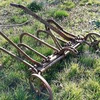 Antico aratro, arredamento giardino