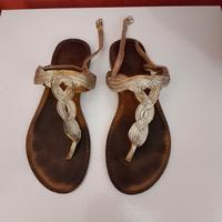 Sandali bassi infradito argento intrecciati - Tagl