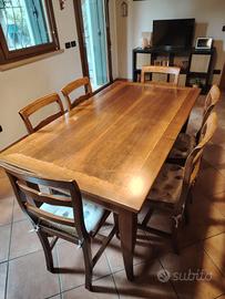 tavolo in noce massello 4 allunghe 