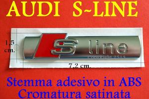 AUDI SLINE S S-LINE Stemma Logo LATERALE ARGENTO
