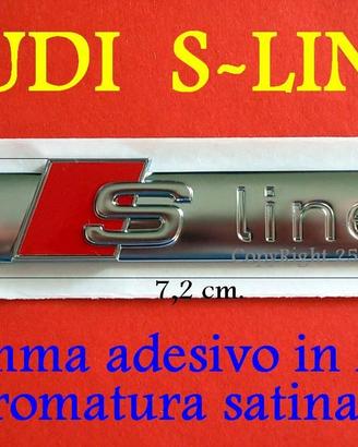 AUDI SLINE S S-LINE Stemma Logo LATERALE ARGENTO