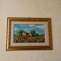 Quadro con dipinto realizzato a mano