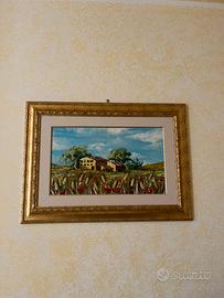 Quadro con dipinto realizzato a mano