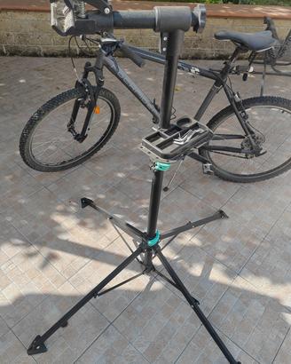 mtb bici rockrider 5.2 + supporto manutenz +access