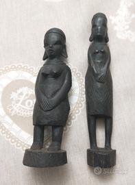Coppia di Statuette africane in legno 