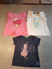 Set 3 t-shirt bambina 2-3 anni 92-98 cm Blukids
