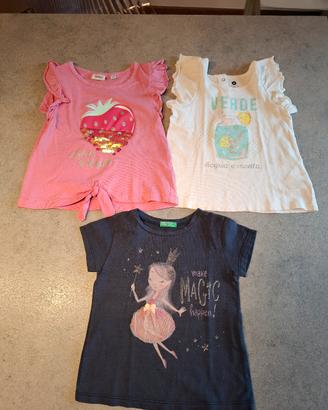 Set 3 t-shirt bambina 2-3 anni 92-98 cm Blukids