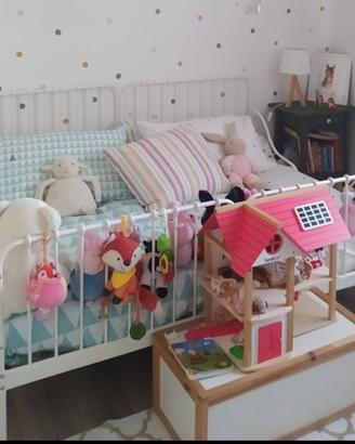 2 lettini Ikea Minnen + materassi allungabile