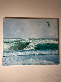 Quadro olio su tela kitesurf