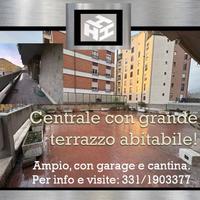 Ampio e centrale con grande terrazzo-garage