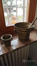 Grande mortaio in ottone anni 50