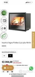 inserto a legna Firebox luce plus 9.6kw