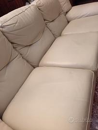 Pelle bufalo divano 3 posti, 2 poltrone, 2 pouf