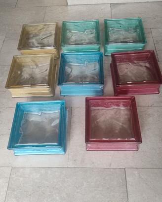 Vetromattone vetrocemento colorati, 8 pezzi