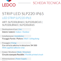 Ledco striscia led 5mt SLP220LBC65 alim. 220Vac