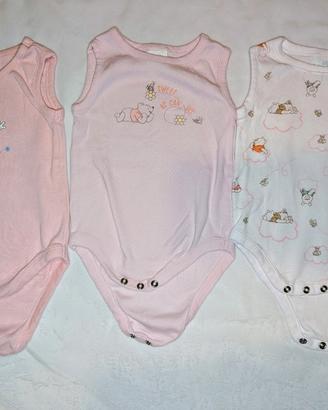 Body neonata senza maniche in cotone