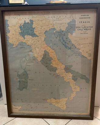 Cartina geografica mappa  vintage radioamatori